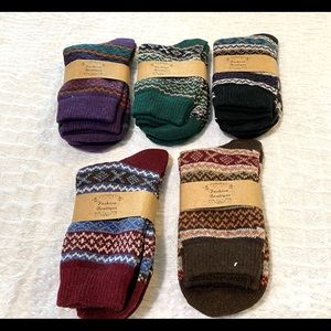 Winter wool socks one size Astec BoHo print